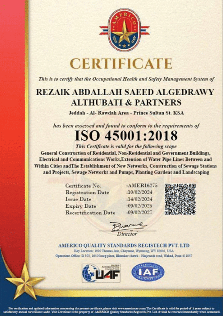ISO certificate – Rezaik Al Gedrawy